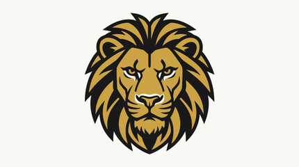 Obraz premium A stylized graphic illustration of a majestic lion head facing forward