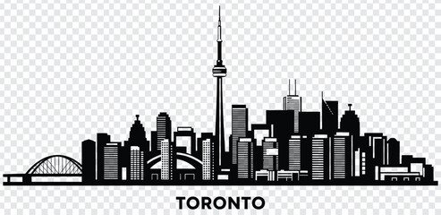 Naklejka premium Toronto city skyline silhouette vector illustration