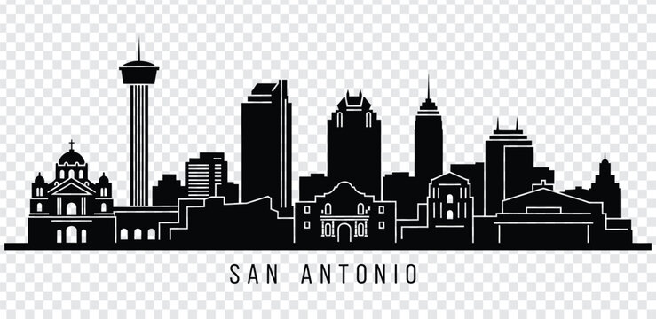 San antonio texas skyline silhouette vector illustration