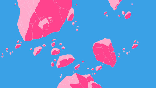 Anime Comic Manga 2D style rock stone effect color pink blue  wallpaper