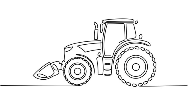 Tractor with front loader on white background vehicle machine construction agriculture