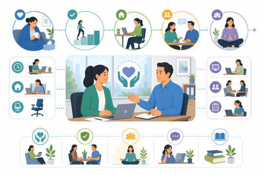 Return to work after illness illustration
