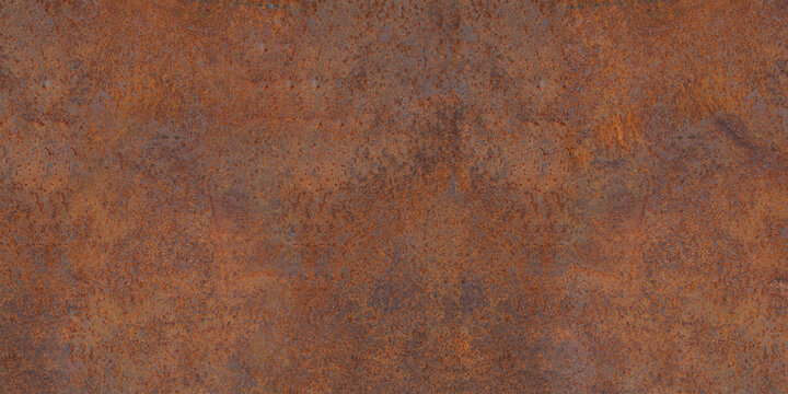 Panoramic grunge rusted metal texture, rust and oxidized metal background. Old metal iron panel.
