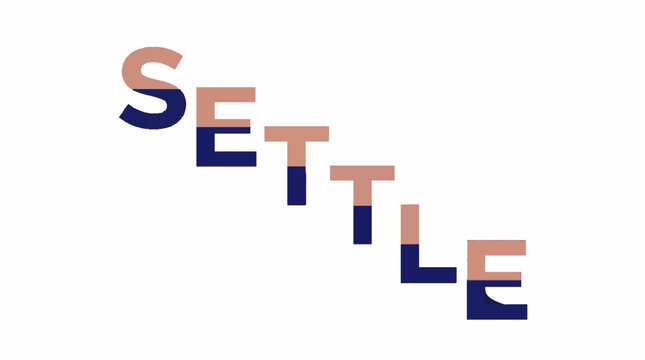 Typography design of the word Settle with split color effect