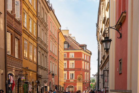 Warsaw, Poland, 20 June 2019: Old town and decorative elements in Warsaw