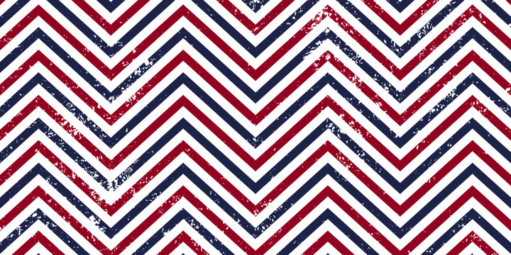 Distressed Red Blue Chevron Pattern in Patriotic Vector Style