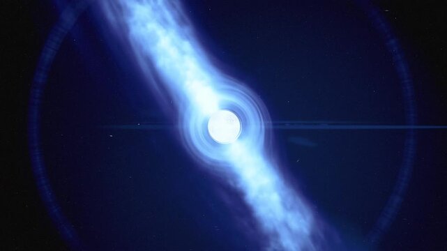 Pulsar / Neutron Star
Animation of a rapidly rotating pulsar or neutron star in deep space. 
