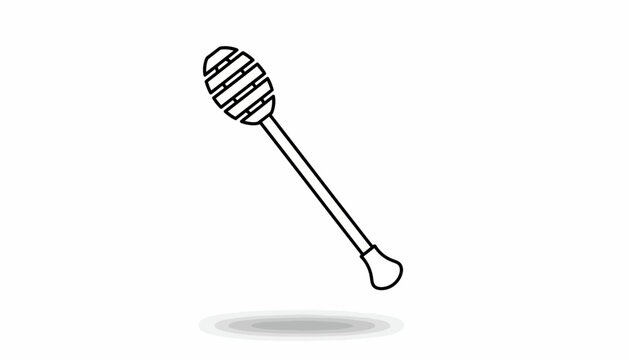 Honey dipper, kitchen utensil, food and drink concept, simple line drawing