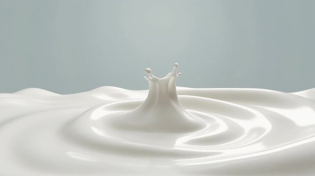 Seamless Loop of Smooth White Cream Swirling in Elegant Ripples, Abstract Milk Texture Background, Full HD Motion Graphic