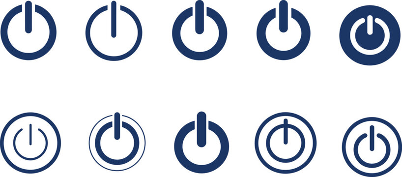 Blue power button collection