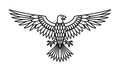 Obraz premium Eagle vector art. Logo desing. Heraldic coat of arms sign. Royal and Freedom symbol. Artistic bird illustration.
