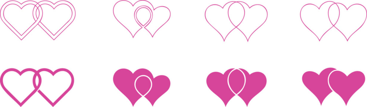 Set of interlocking heart shape