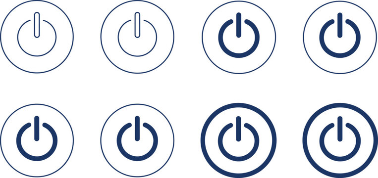 Set of power button in various styles