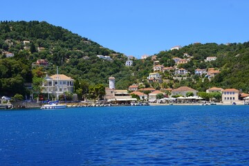 Fototapeta premium View of the town of Kioni on the island of Ithaca of the Ionian islands in Greece