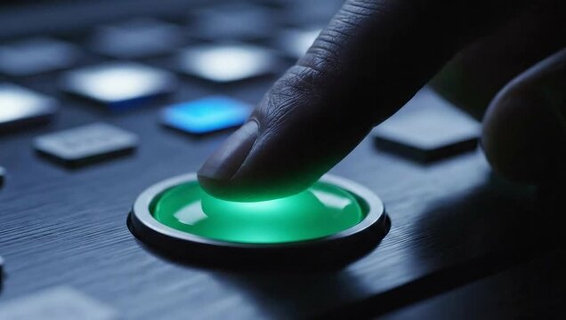 Pressing the Future - A Close-Up of Illuminated Buttons.