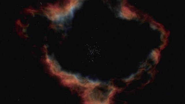 Planetary Nebulae
Animation of a colorful and intricate planetary nebula expanding in deep space. Features the glowing layers of gas and dust ejected by a dying central star. 
