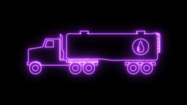 Truck neon icon 4K video animation
