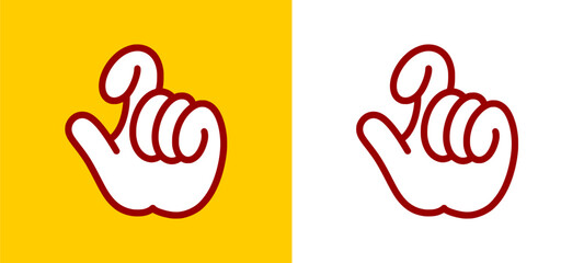Fototapeta premium Pointing up hand gesture doodle icon displaying human index finger direction symbol with yellow background for alternative youth culture streetwear clothing brand apparel merchandise clip art.