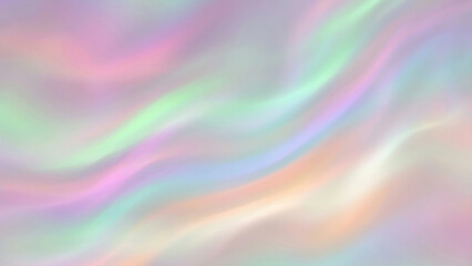 Obraz premium Shimmering Iridescent Pastel Holographic Wave Texture Background Bringing Future Innovation and Creative Vision Perfect for Modern Brand Advertising Beauty Presentation and Premium Web Banner Designs