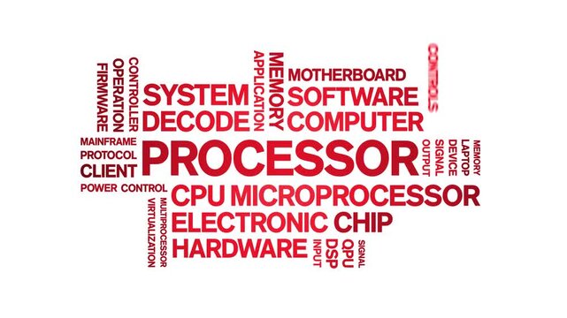 Processor animated word cloud-text design animation tag kinetic typography seamless loop.