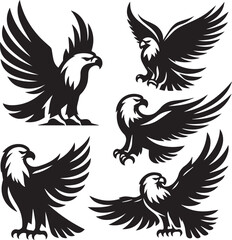 Fototapeta premium Majestic Eagle Flying Silhouette Symbolizing Freedom, Success, Strength, and Vision