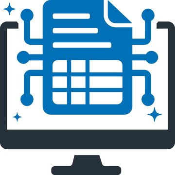 Digital Data icon concept in blue color