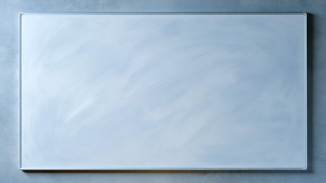 Clean empty whiteboard with faint ghosted marker residue on a smooth matte surface under classroom lighting, blank workspace background ideal for education editorial, corporate training, startup cul