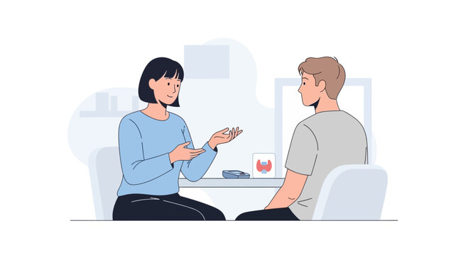 Therapist counseling patient, mental health support, conversation