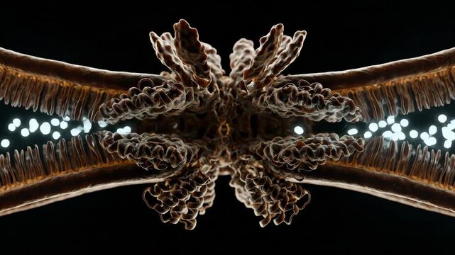Mechanosensitive Ion Channel Pressure Gating Force Signal Conversion 3D Animation