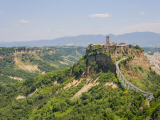 Fototapeta premium Panoramic view of Civita die Bagnoreggio, Lazio, Italy