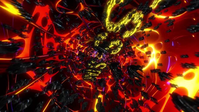 PRESS START gold  text word flicker light cinematic title animation abstract background.  4K 3D seamless looping PRESS START glitch effect element for intro, title banner. Colorful Retro Gaming Consol