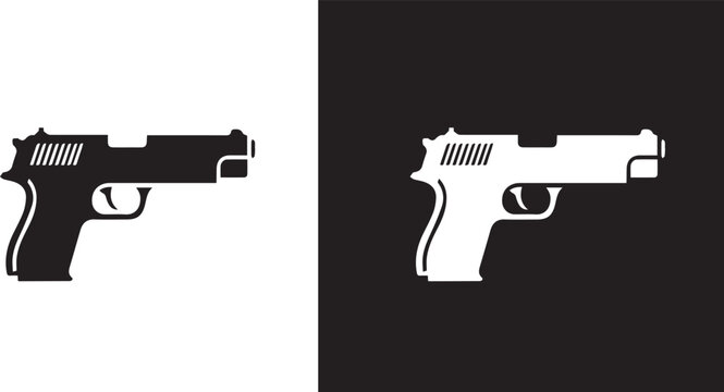 Pistole gun icon, vector 