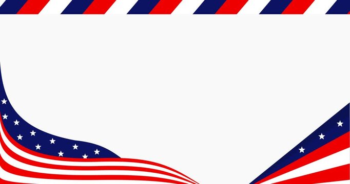 Copy space background animation with american flag element decoration
