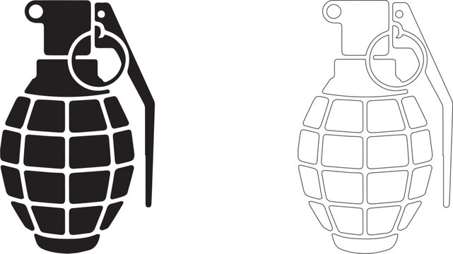 Grenade glyph icon. Bomb symbol. Grenade icon . Bomb glyph icon. Stock vector illustration.