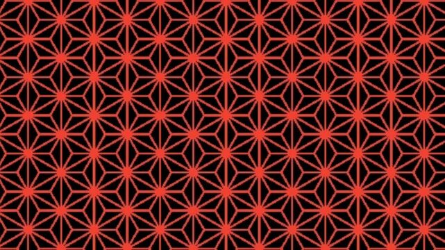 Abstract Red Glowing Geometric Lattice Pattern Background