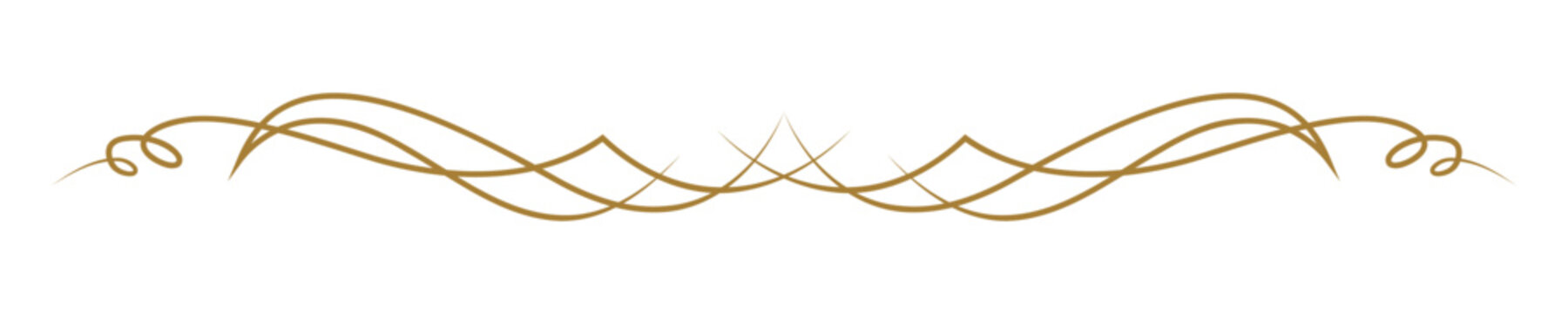 Elegant gold flourish text divider vector element for luxury design