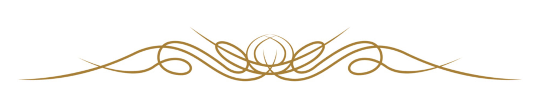 Elegant gold flourish text divider vector element for luxury design