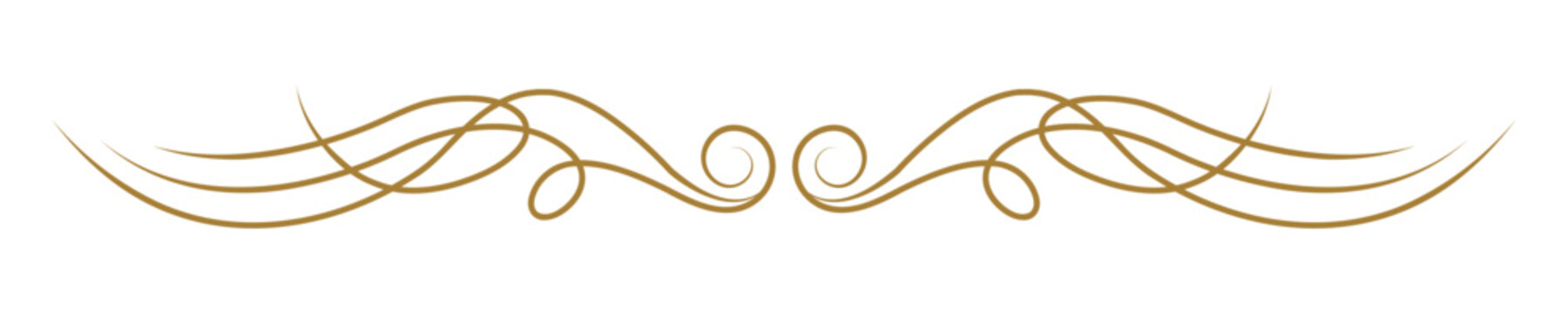 Elegant gold flourish text divider vector element for luxury design