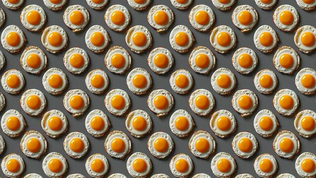 Repeating pattern of fried eggs