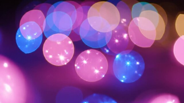 Colorful Bokeh Orbs Moving Softly in Dim Ambient Setting