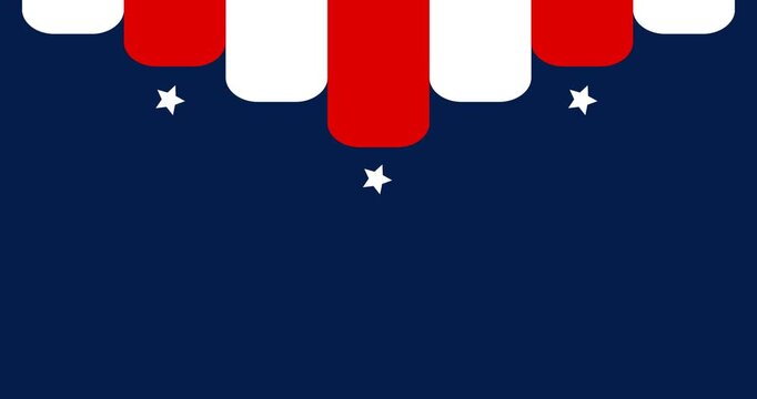 Copy space background animation with american flag element decoration