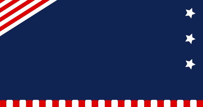 Copy space background animation with american flag element decoration