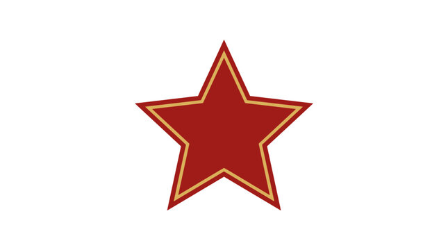 Red Star Symbol Isolated on White Background