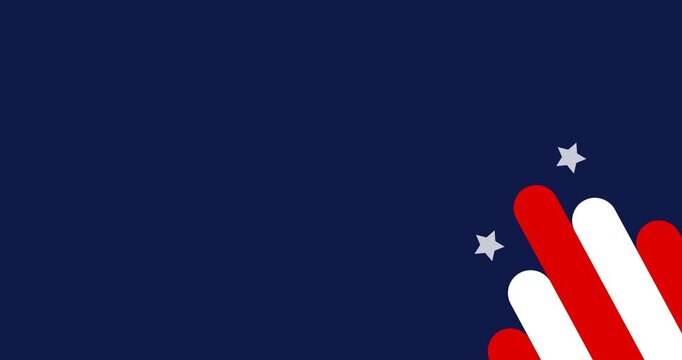 Copy space background animation with american flag element decoration