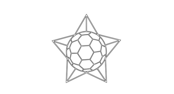 Geometric Star and Soccer Ball Outline Icon