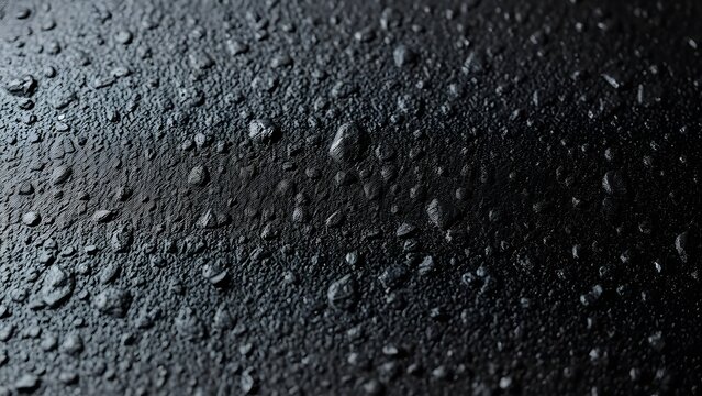 Water Droplets on a Rough Black Textured Surface