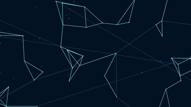 Abstract Glowing Network Lines on Dark Technology Background