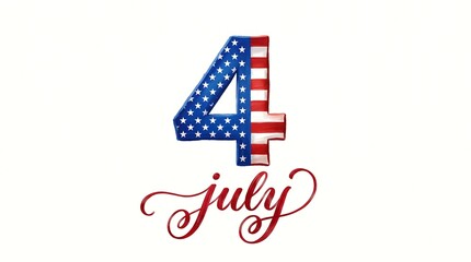 Obraz premium Split design number four with stars and stripes for july