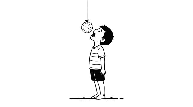Boy looking up at clock.