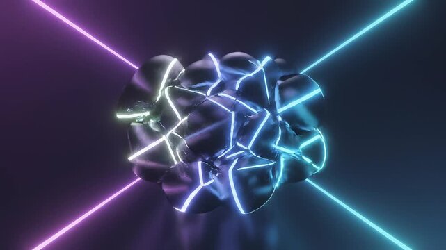 リズミカルに変化する幾何学模様の未来的なモダン背景アニメーション